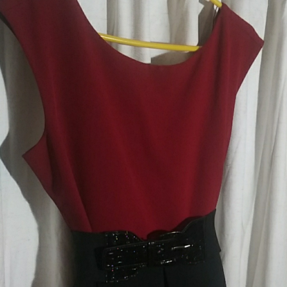 Red and Black Stripe Cocktail Dress - Picture 5 of 8